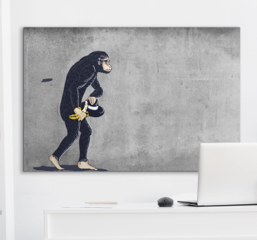 Cuadro artístico Mono banksy con plátano - TenVinilo