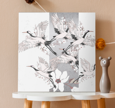 Cuadro artístico Raya artística de aves orientales - TenVinilo