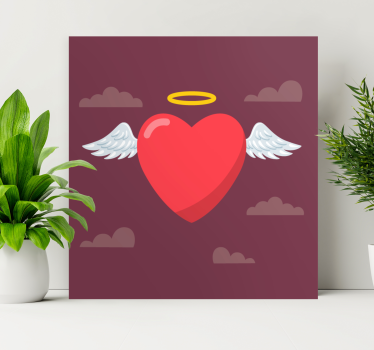 Cuadro artístico símbolo del corazón Ángel - TenVinilo