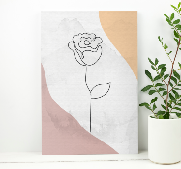 Cuadro baño Rosa silueta minimalista - TenVinilo