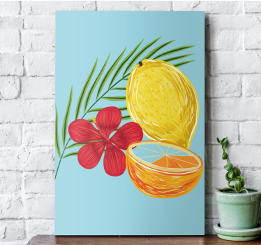 Cuadro cocina Diseño de frutas de limones pastel - TenVinilo