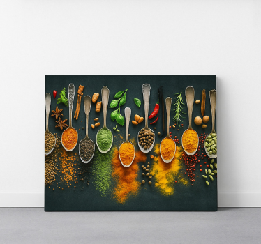 Cuadro para cocina especias en cucharas - TenVinilo