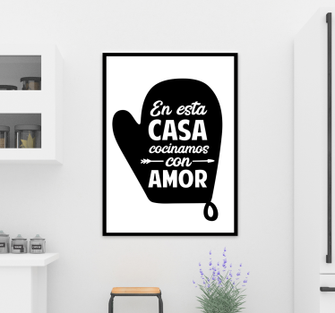 Cuadro cocina Frase de amor de cocina - TenVinilo