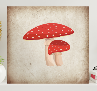Cuadro cocina Ilustración de hongo amanita - TenVinilo