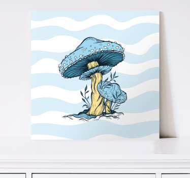 Cuadro cocina Ilustración de mashroom azul - TenVinilo
