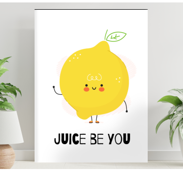 Cuadro con frase Cita divertida con limón amarillo - TenVinilo