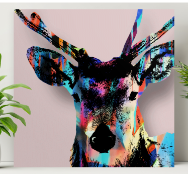 Cuadro de animales Ciervo multicolor - TenVinilo