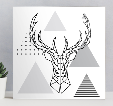 Cuadro de animales Dibujo de reno en blanco y negro - TenVinilo