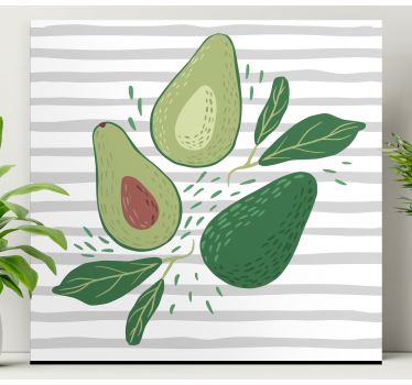 Cuadro de bodegones Composición aguacate y hojas - TenVinilo