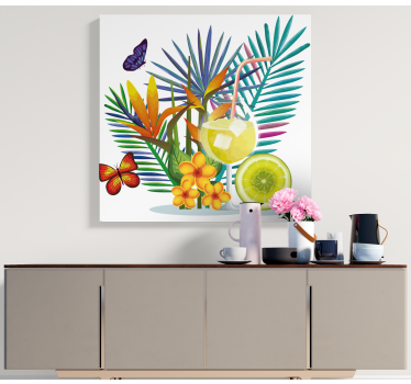 Cuadro de bodegones Frutas y mariposas - TenVinilo