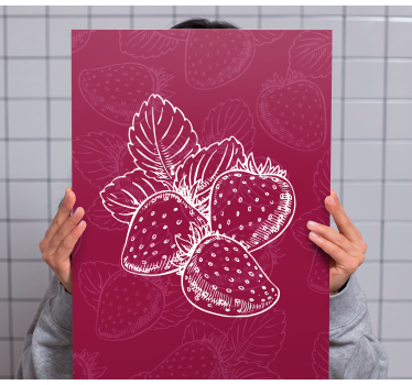 Cuadro de bodegones Lindo patrón de fresa sin costuras - TenVinilo