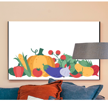 Cuadro de bodegones Verduras y frutas sutiles - TenVinilo