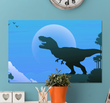 Cuadro de dinosaurios T-rex enojado rugiendo - TenVinilo