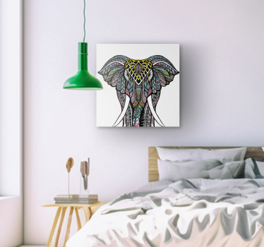 Cuadro de elefantes Elefante étnico multicolor - TenVinilo