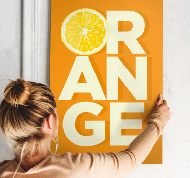 Cuadro de frutas palabra orange - TenVinilo