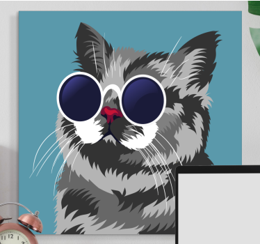 Cuadro de gatos retrato de gato elegante - TenVinilo