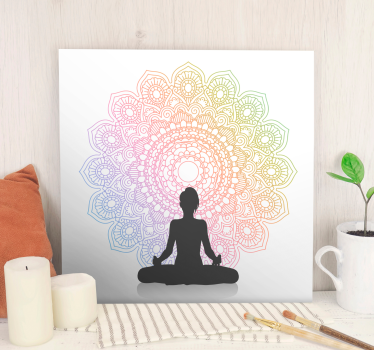 Cuadro de mandala Arcoiris yoga - TenVinilo