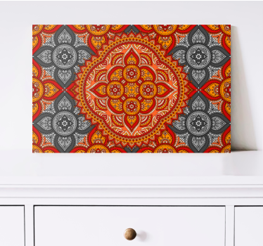 Cuadro de mandala con patrón floral intrincado - TenVinilo
