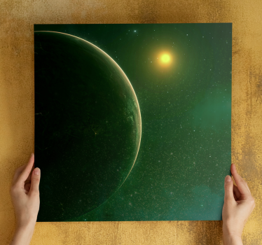 Cuadro de mandala esfera verde cósmica - TenVinilo