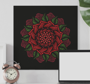Cuadro de mandala Mandala con temática rosa - TenVinilo