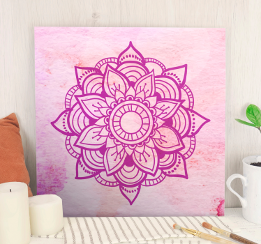 Cuadro de mandala Mandala de acuarela rosa - TenVinilo