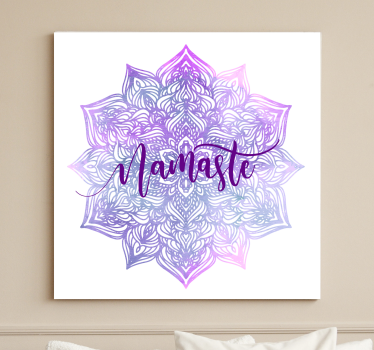 Cuadro de mandala Mandala púrpura namaste - TenVinilo