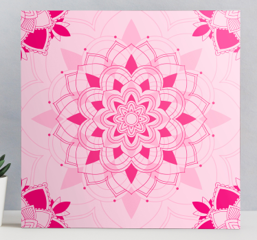 Cuadro de mandala Mandala rosa brillante - TenVinilo