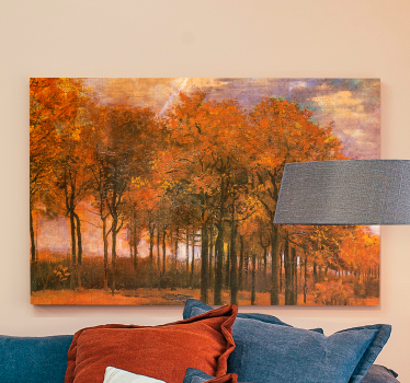 Cuadro de paisaje Arboles rojos de otoño - TenVinilo