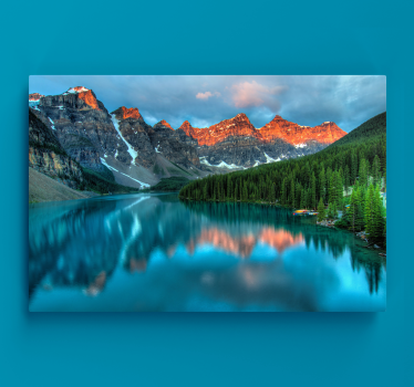 Cuadro de paisaje Arte estetico lago colorido - TenVinilo