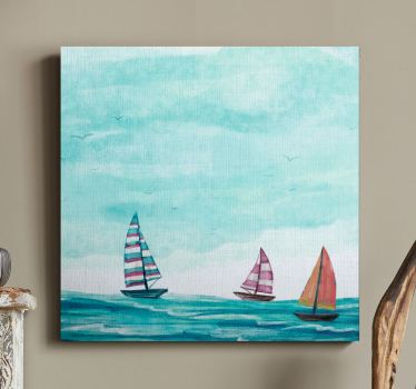 Cuadro de paisaje Hilera de velas con tonos azules - TenVinilo