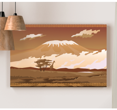 Cuadro de paisaje Kilimanjaro paisaje marrón - TenVinilo