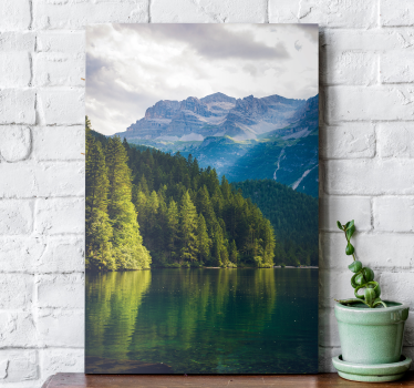 Cuadro de paisaje Lago y bosque natural - TenVinilo