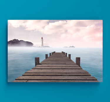 Cuadro de paisaje Muelle de madera fotografía estética - TenVinilo