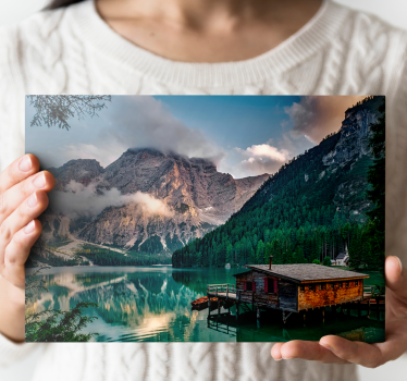 Cuadro de paisaje Vistas al lago estilo cottagecore - TenVinilo