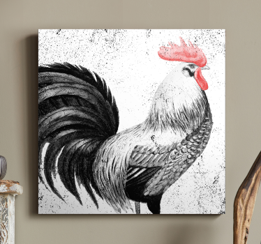 Cuadro de pájaros Gallo negro y rojo - TenVinilo