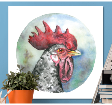 Cuadro de pájaros Pintura al óleo de pollo azul - TenVinilo