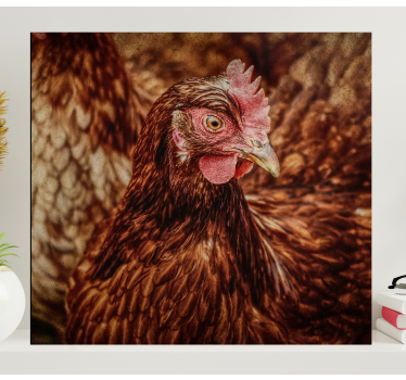 Cuadro de pájaros Pollo marrón serio - TenVinilo