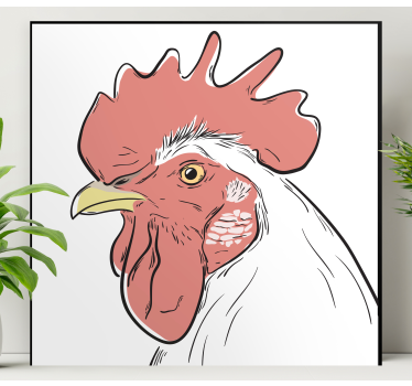 Cuadro de pájaros Retrato de pollo blanco - TenVinilo