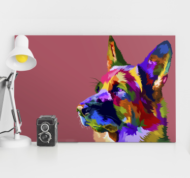 Cuadro de perro Arco iris shepard alemán - TenVinilo