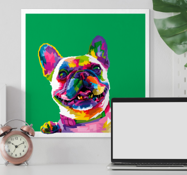 Cuadro de perro Arcoiris de bulldog francés - TenVinilo