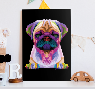 Cuadro de perro Perro lindo de animales geométricos - TenVinilo