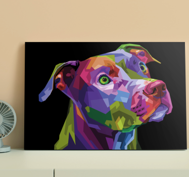 Cuadro de perro Pitbull moderno multicolor - TenVinilo