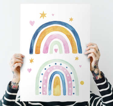 Cuadro decorativo moderno Arcoiris de acuarela - TenVinilo