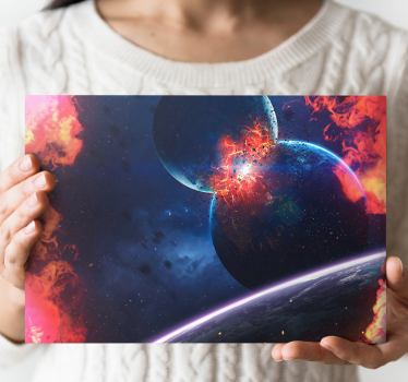 Cuadro decorativo moderno Asombrosa explosión planetaria - TenVinilo