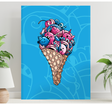 Cuadro decorativo moderno Bonito helado de graffiti - TenVinilo
