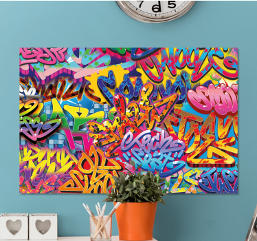 Cuadro decorativo moderno Colorido diseño de pintura de graffiti - TenVinilo