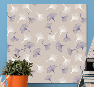 Cuadro decorativo moderno Crema de hojas de ginkgo - TenVinilo
