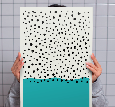 Cuadro decorativo moderno Cuadro abstracto azul con puntos negros - TenVinilo