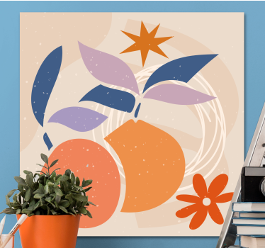 Cuadro decorativo moderno Diseño abstracto minimalista con frutas - TenVinilo