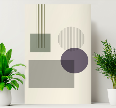 Cuadro decorativo moderno Formas geométricas suaves - TenVinilo